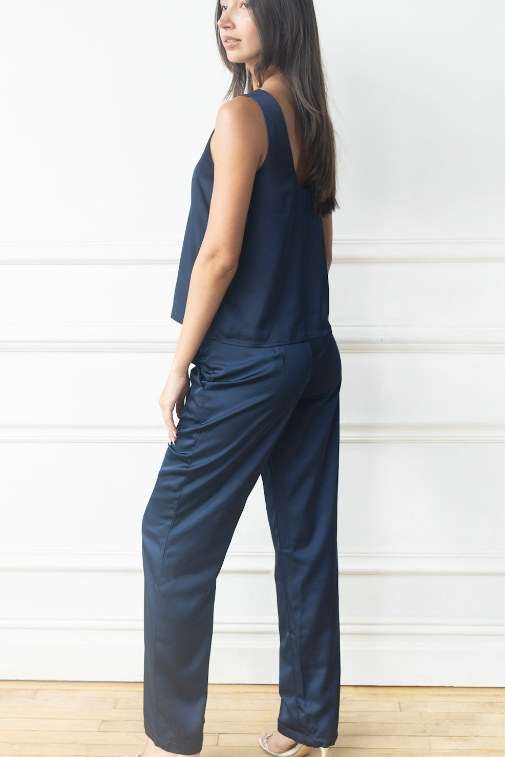Satin Trouser in Black