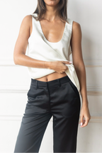 Satin Trouser in White