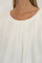 Linen Short Sleeve Top in Black
