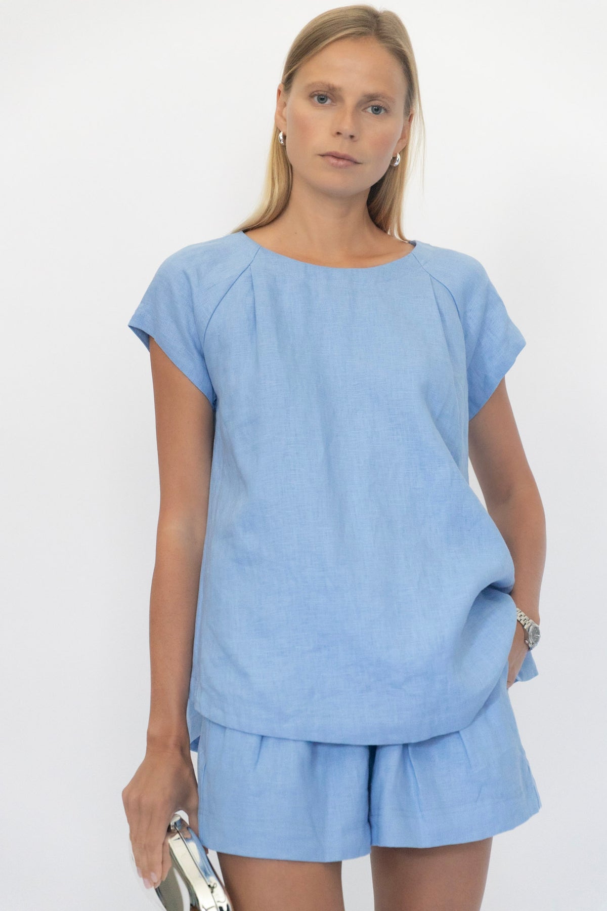 Linen Tunic in Carolina Blue