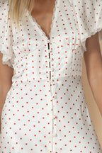 Silk Flutter- Sleeve Midi Dress