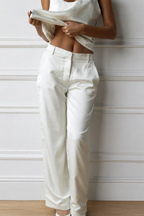 Satin Trouser in White