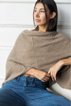 Cashmere Poncho in Weathered Cedar
